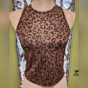 Athleta Black & Gray Fitted Sleeveless Cropped Tank Top. Like New.